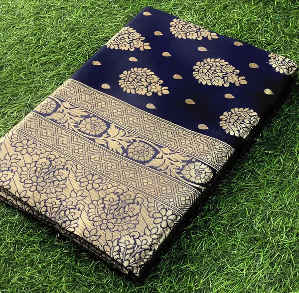 Dark_Blue_Printed_Kanjivaram_Silk_Saree_with_Saree_Cover